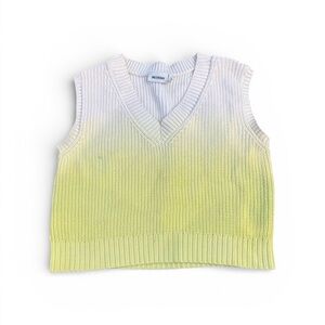 Weekday M 100 cotton ombre knit sweater vest pastel yellow white minimalist